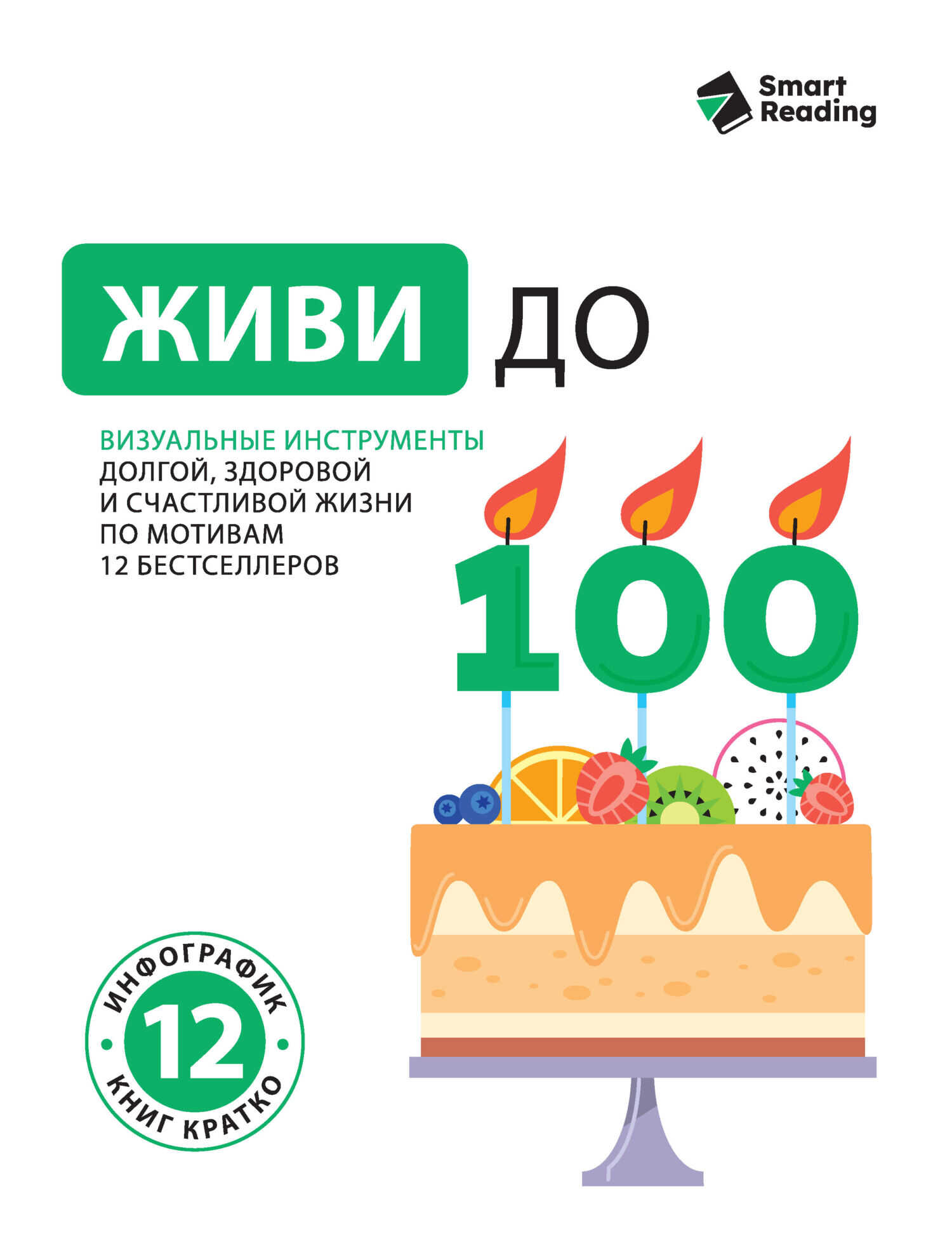 Онлайн книга - Живи до 100. Визуальные инструменты долгой, здоровой и счастливой жизни по мотивам 12 бестселлеров -
